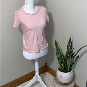 {aeo} pink and white top
